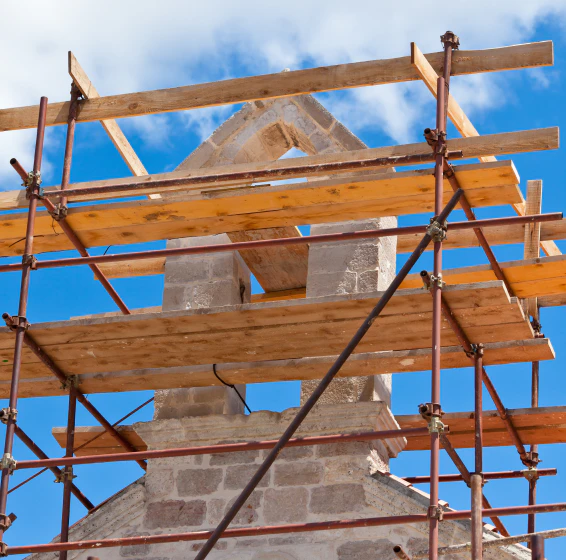 church restoration scaffolding