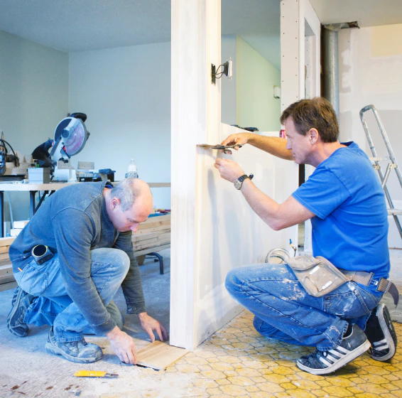 workers doing kitchen renovation